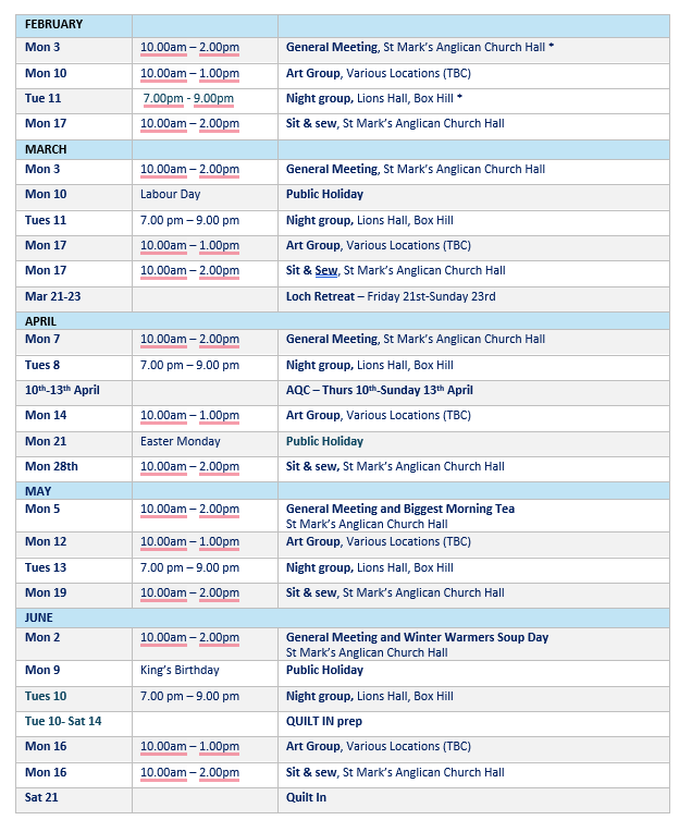 AQA 2025 events Feb to June